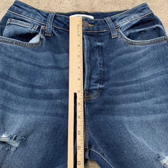 Forever 21 Womens Size 27 Blue Skinny Button Fly Distressed Denim Jeans - Picture 11 of 11